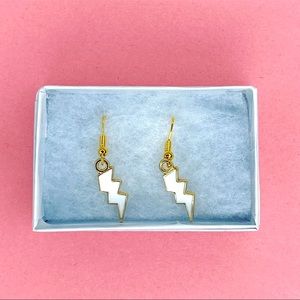 COPY - Handmade white lightening bolt earrings!